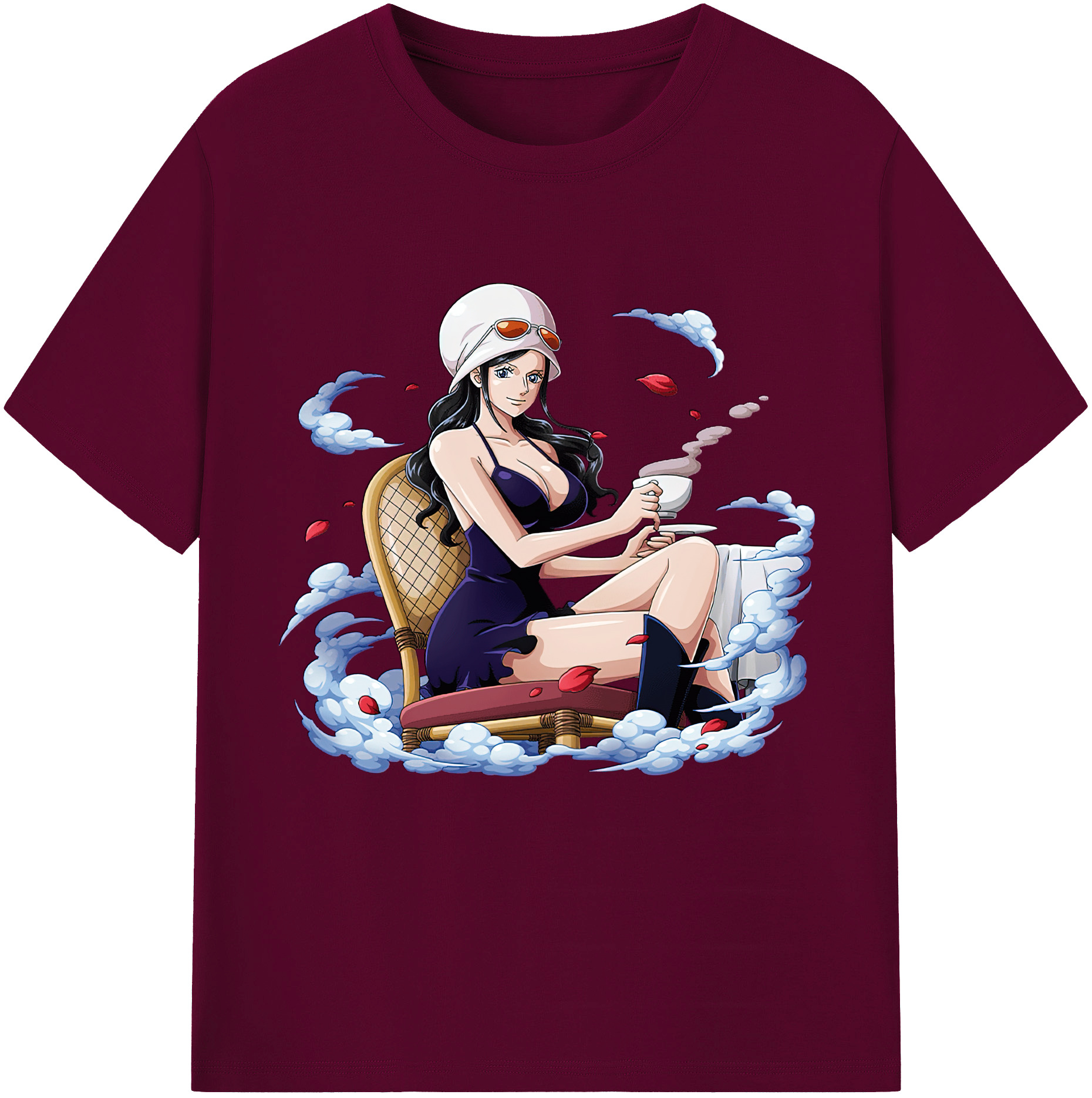 ワンピース ニコ・ロビン ONE PIECE Nico Robin レディースカジュアルプリントTシャツ（綿100％）